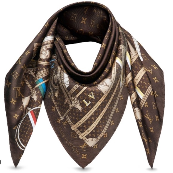 LOUIS VUITTON Monogram Trunks Square Silk Scarf - Picture 1 of 4